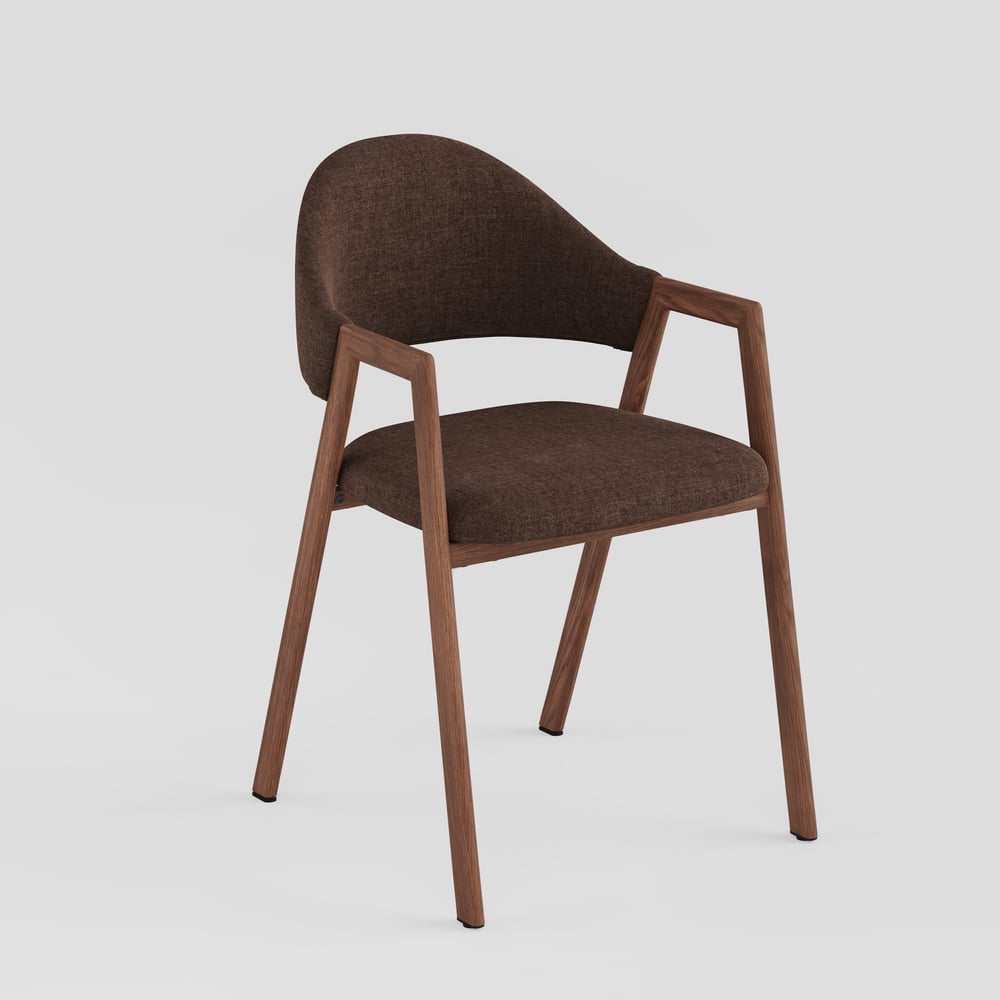Modern Brown Linen Dining Chair with Upholstered, 2 Pieces window image