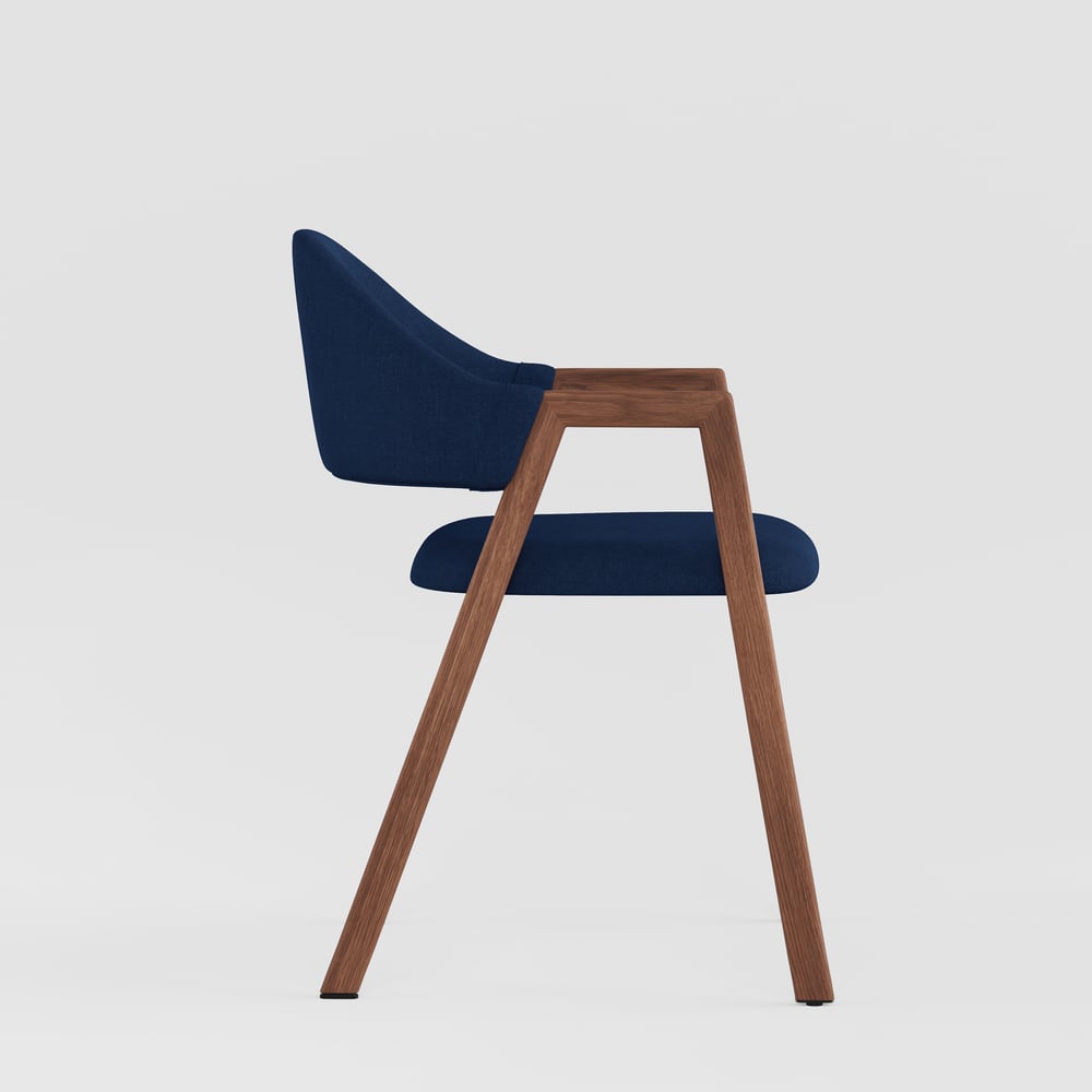 Modern Blue Linen Dining Chair with Upholstered, 2 Pieces window image