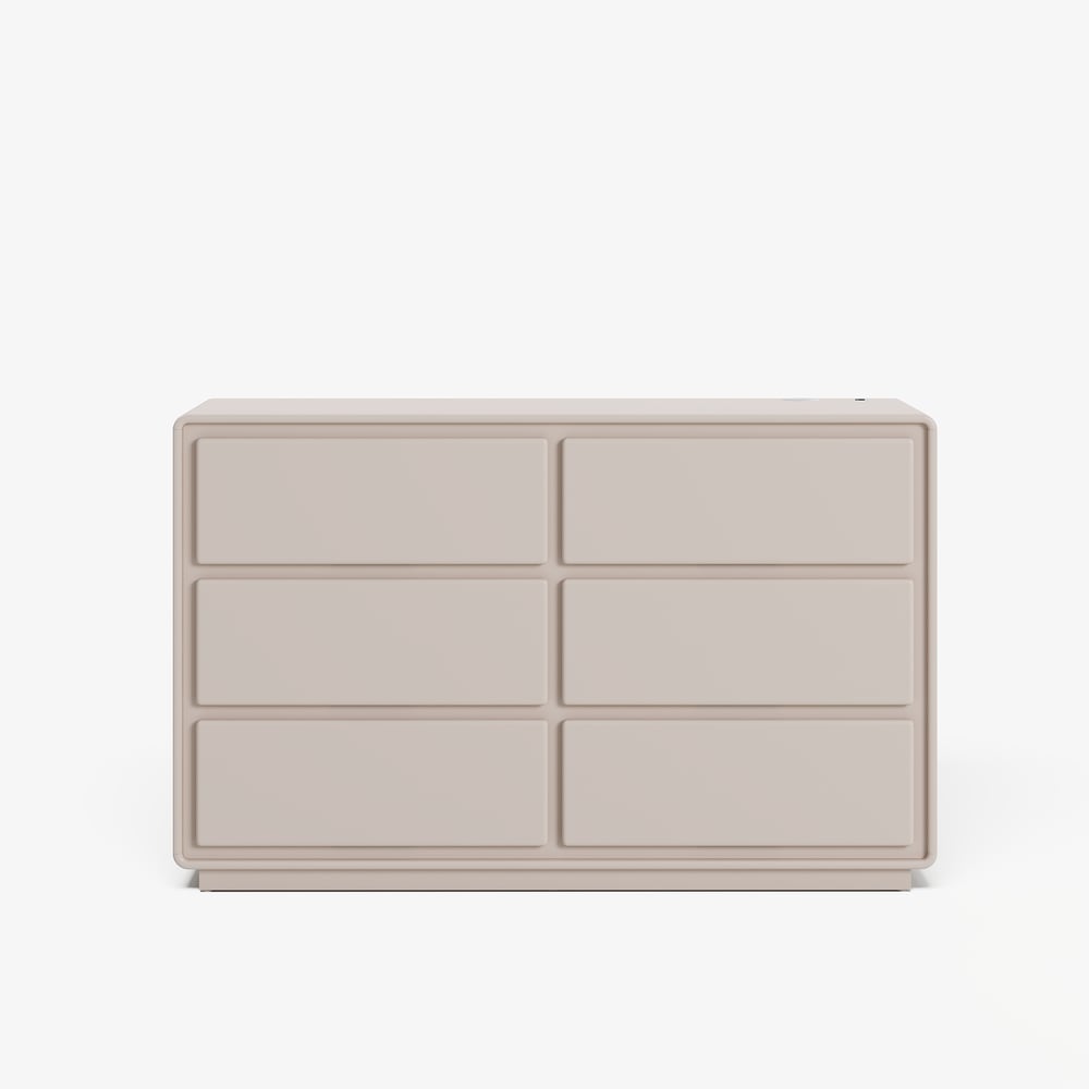 Modern 47" 6-Drawer Dresser with Light and Charging Station window image