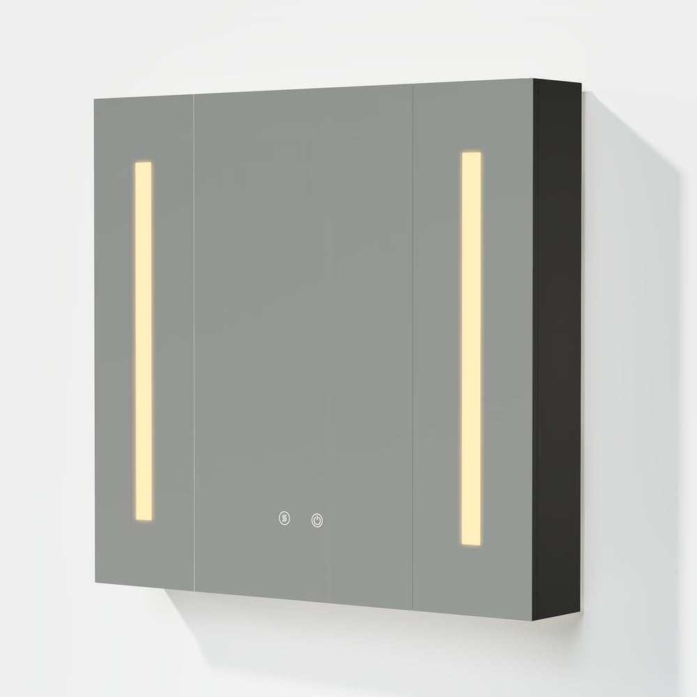 31.5" Modern Wall-mounted LED Bathroom Medicine Cabinet Vanity Mirror with Storage window image
