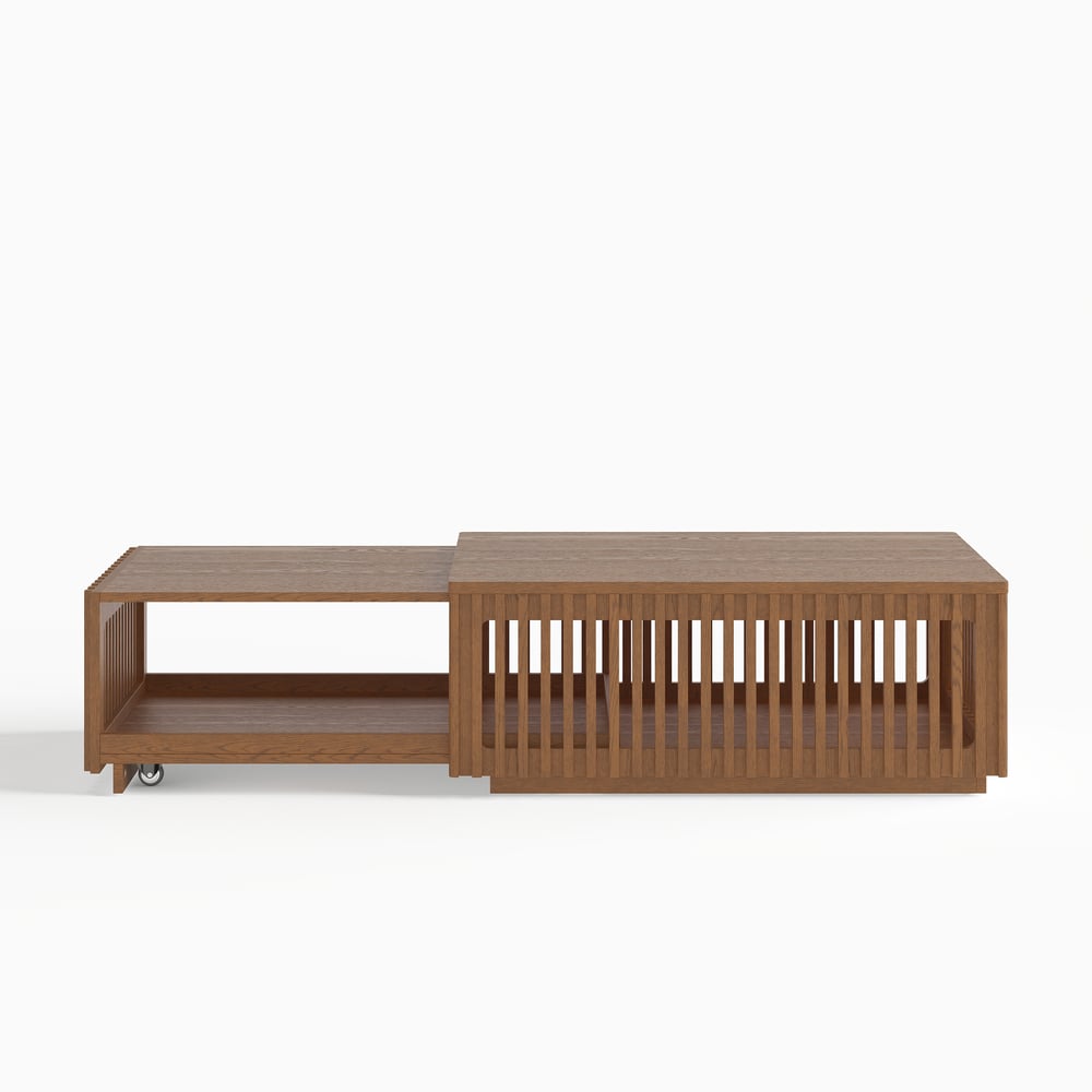 33"-55" Extendable Walnut Coffee Table with Storage window image