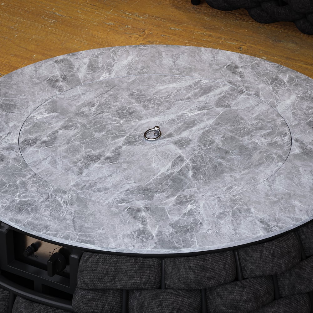 Table brasero ronde sans fumée au propane Cocaro Outdoor 700 mm gris foncé image de fenêtre