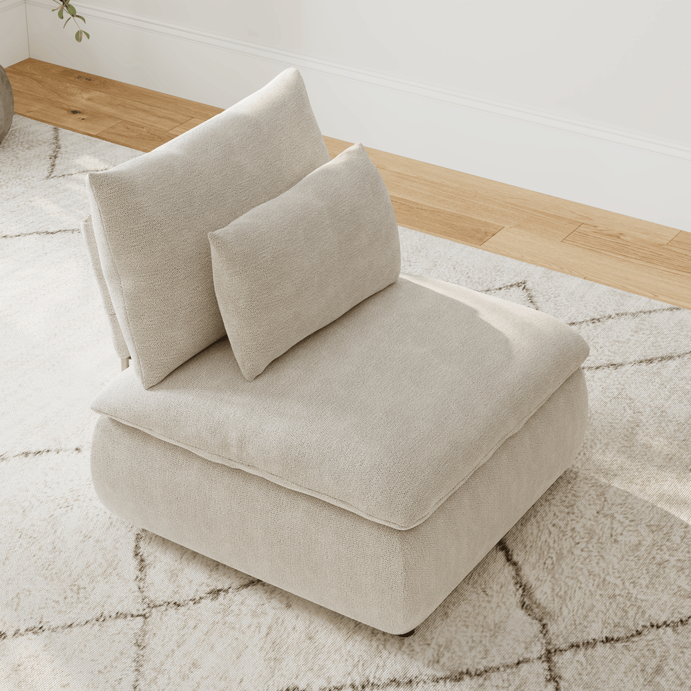36" Chenille Slipper Accent Chair with Hidden Storage & Removable Backrest window image