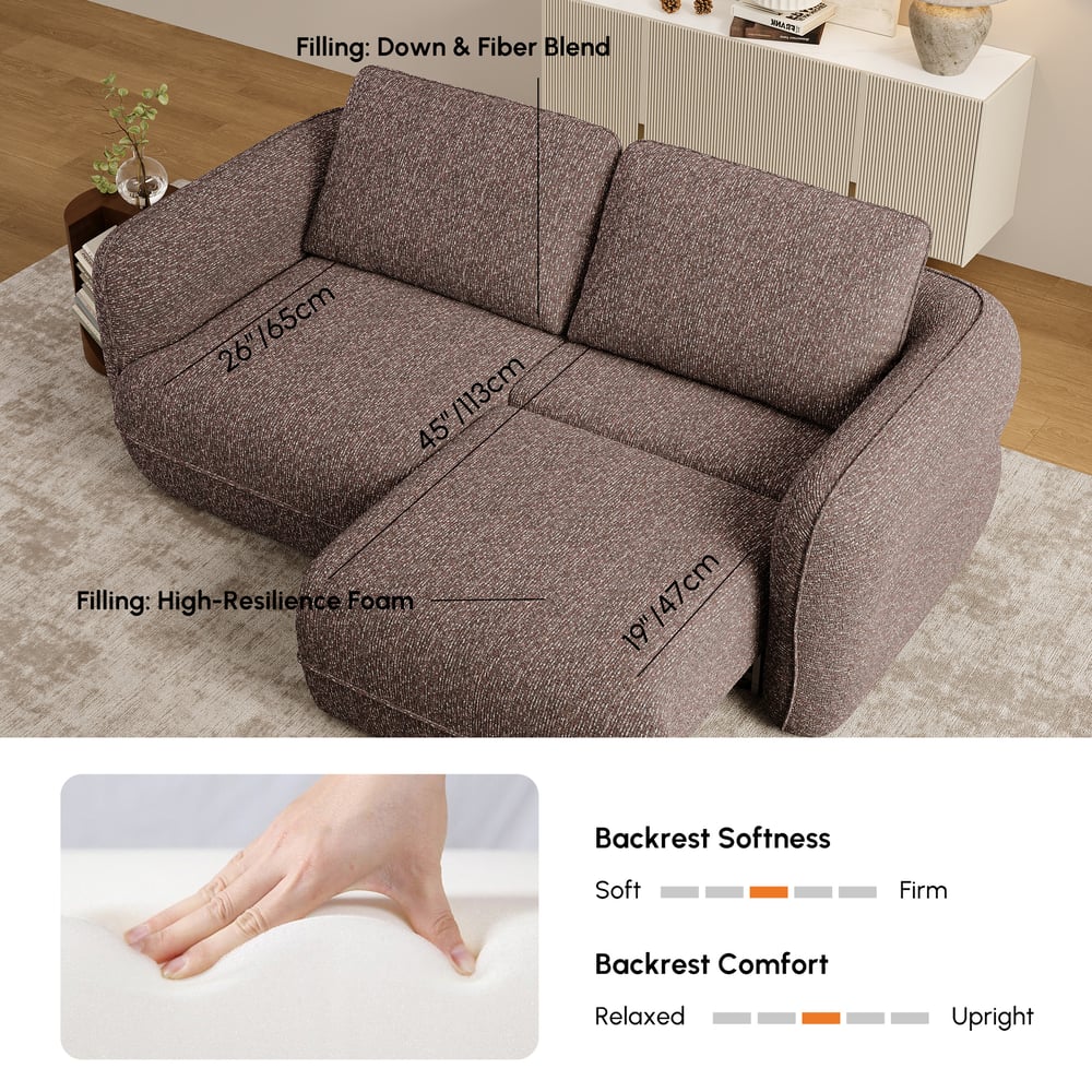 Modern 87" 2-Seater Chenille Power Convertible Sleeper Sofa with Remote Control window image