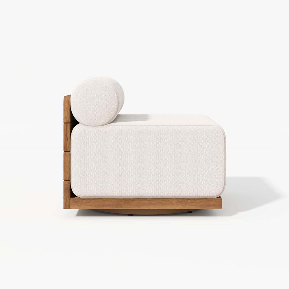 Resaro Outdoor Teak & Aluminum Swivel Lounge Chair window image