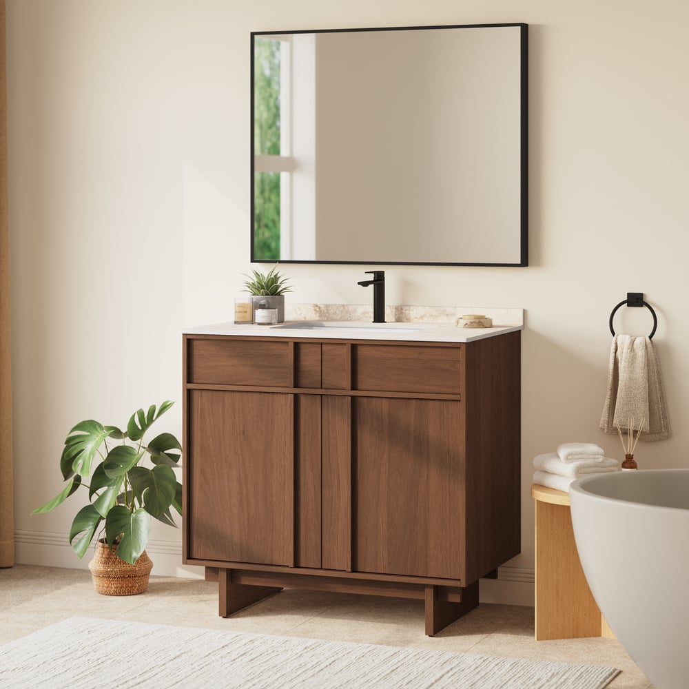 Panvyr 92cm Single Bathroom Vanity with Sink and Sintered Stone Top window image