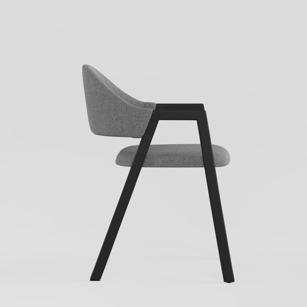Set of 2 Modern Dining Chairs with Linen Upholstery Gray window image
