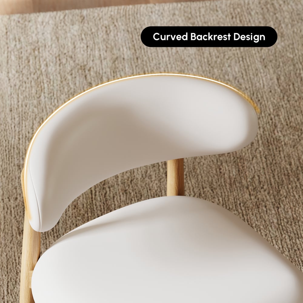 Modern PU Leather Dining Chair with Rubber Wood Legs, 1 Piece window image
