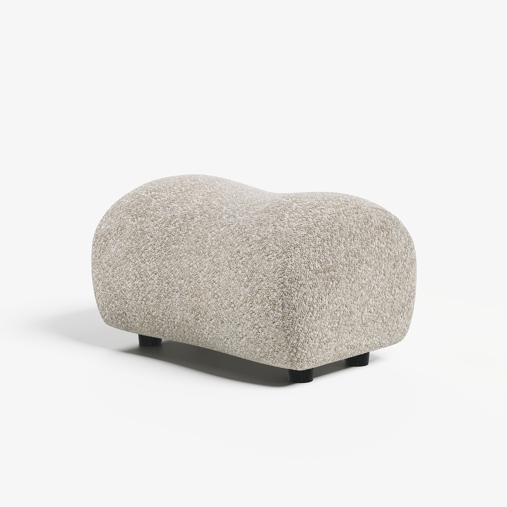 15" výkonný zakřivený otoman Boucle obrázek okna
