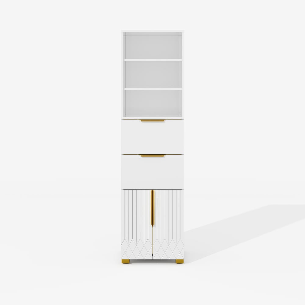 Aro 59" Freestanding Bathroom Storage Cabinet with Shelves, Drawers & Doors window image