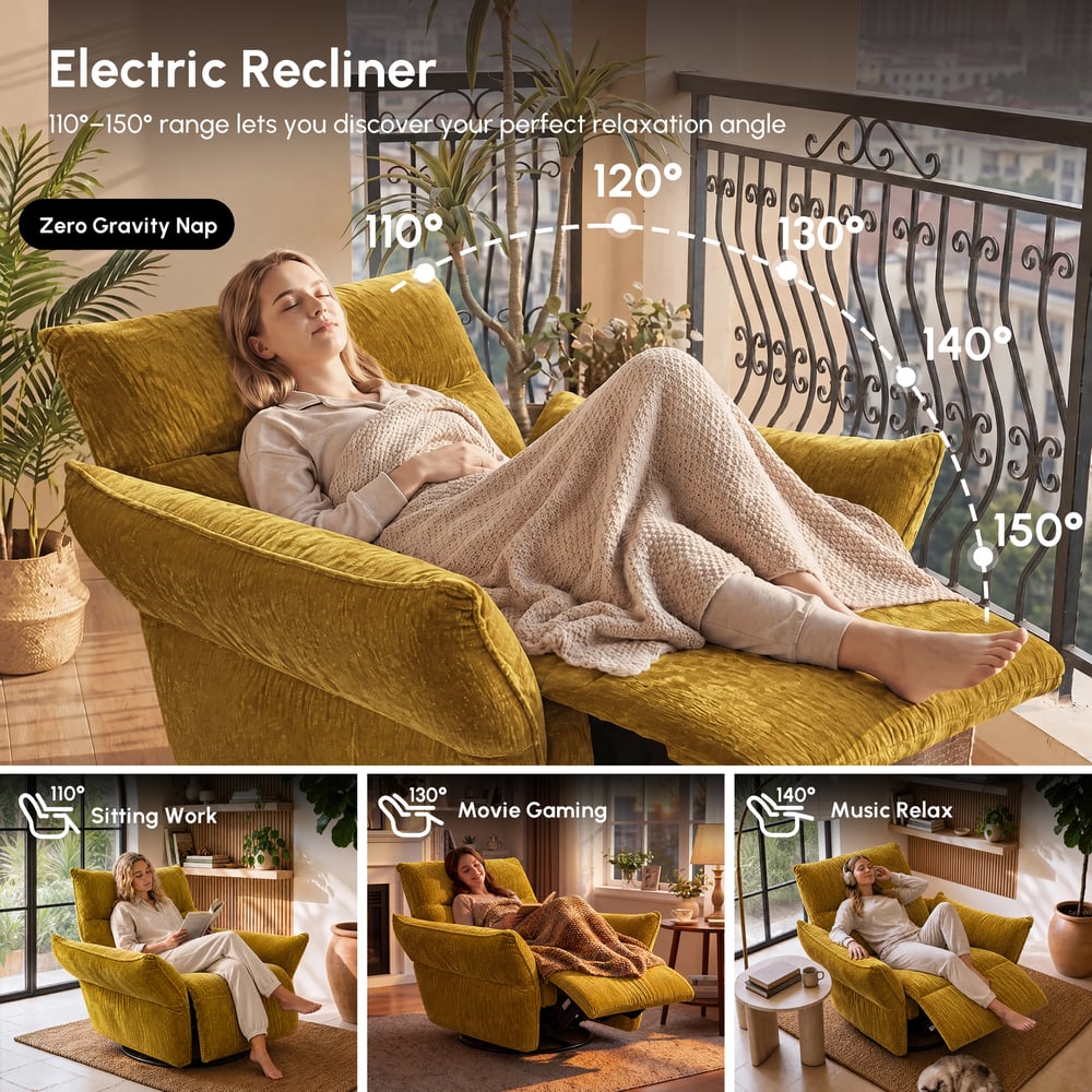 Florvia Chenille Dual-Motor Reclining Lounge Chair window image