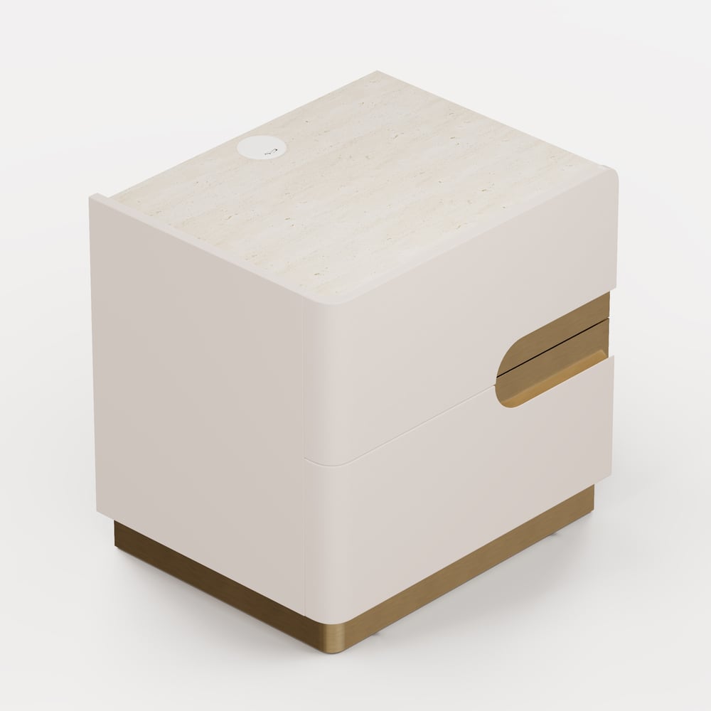 20" Smart 2-Drawer Nightstand with Sintered Stone Top & Charging Station window image