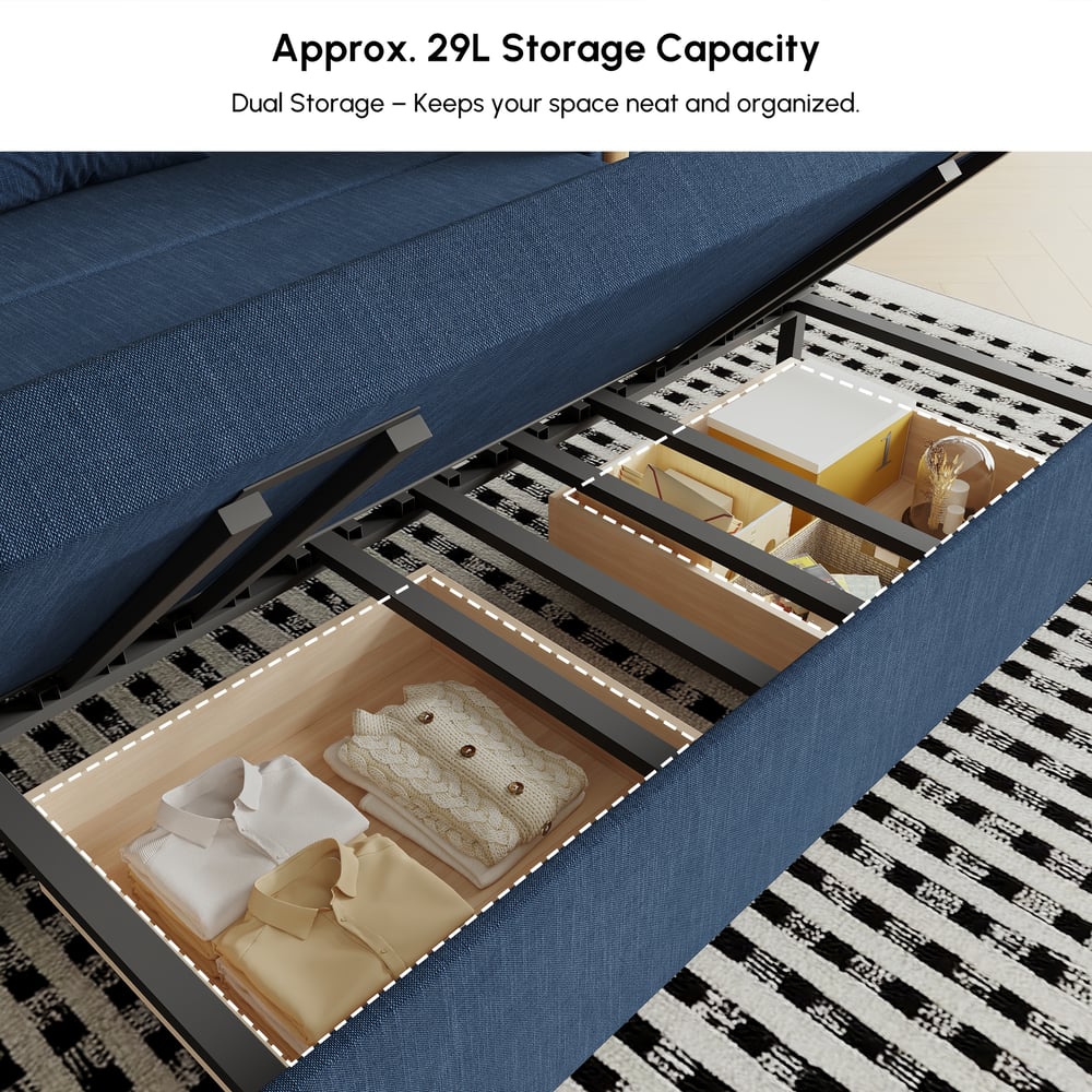 72" Full 2-Seater Linen Convertible Sleeper Sofa window image