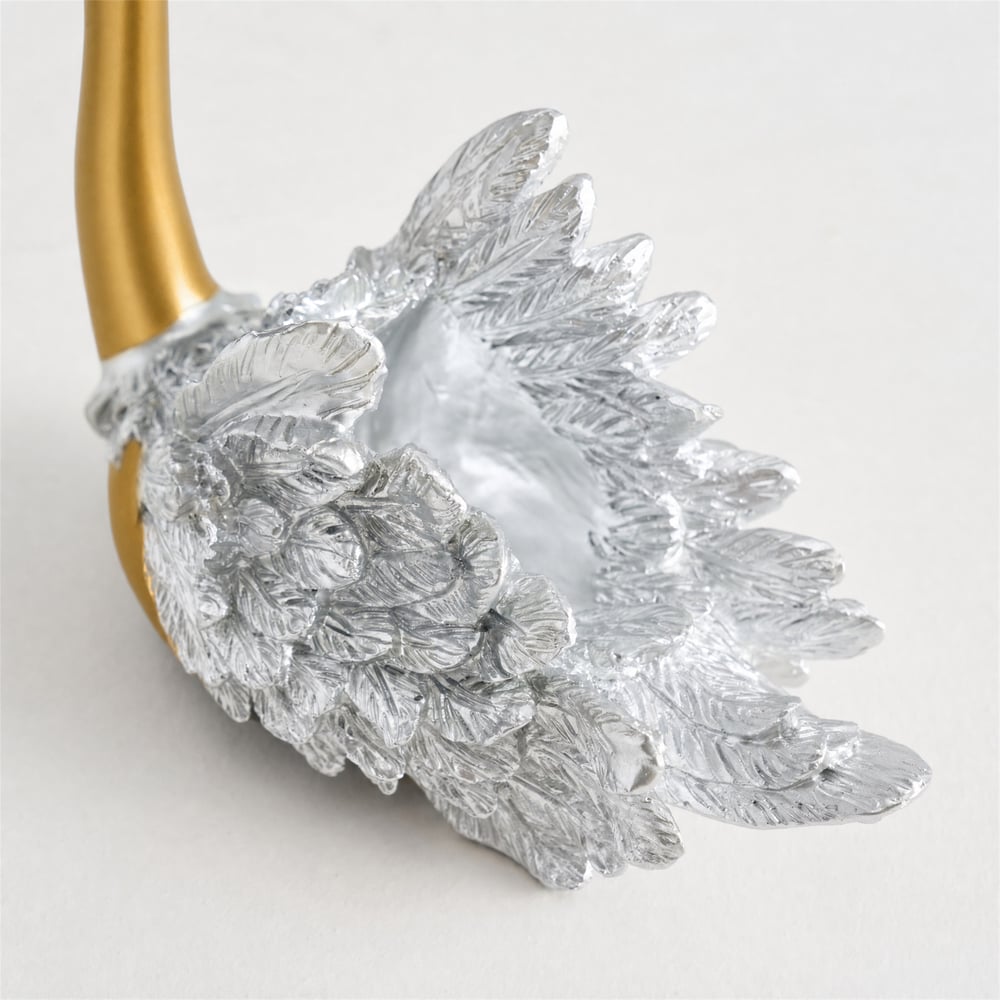 2-Piece Resin Swan Figurines – Elegant Gold Swan Decorative Storage Set window image