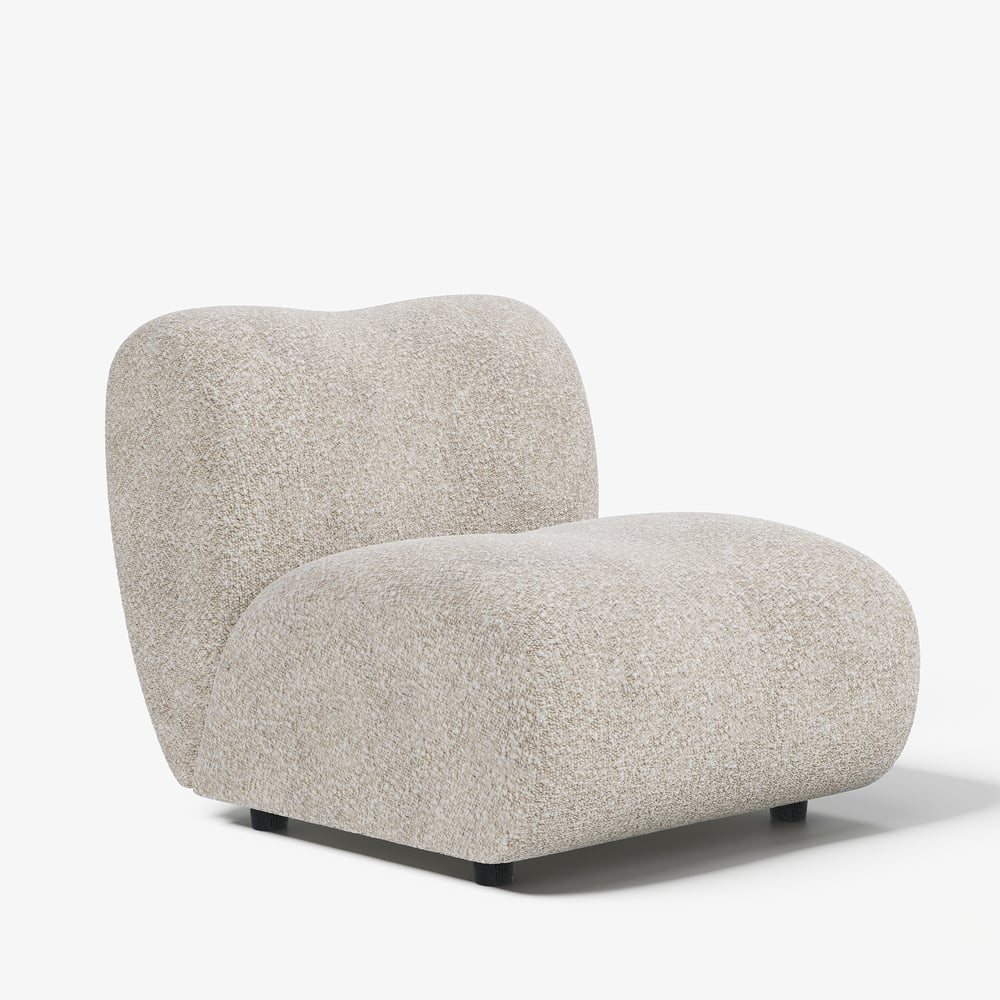 17" Performance Boucle Upholstered Curved Slipper Accent Chair window image