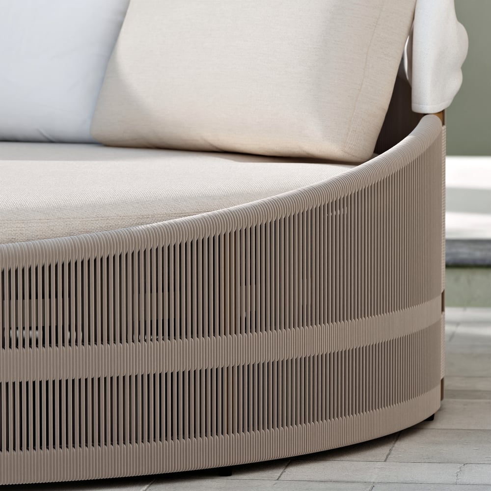 Costra Weatherproof Round Patio Daybed with Adjustable Canopy Ivory window image