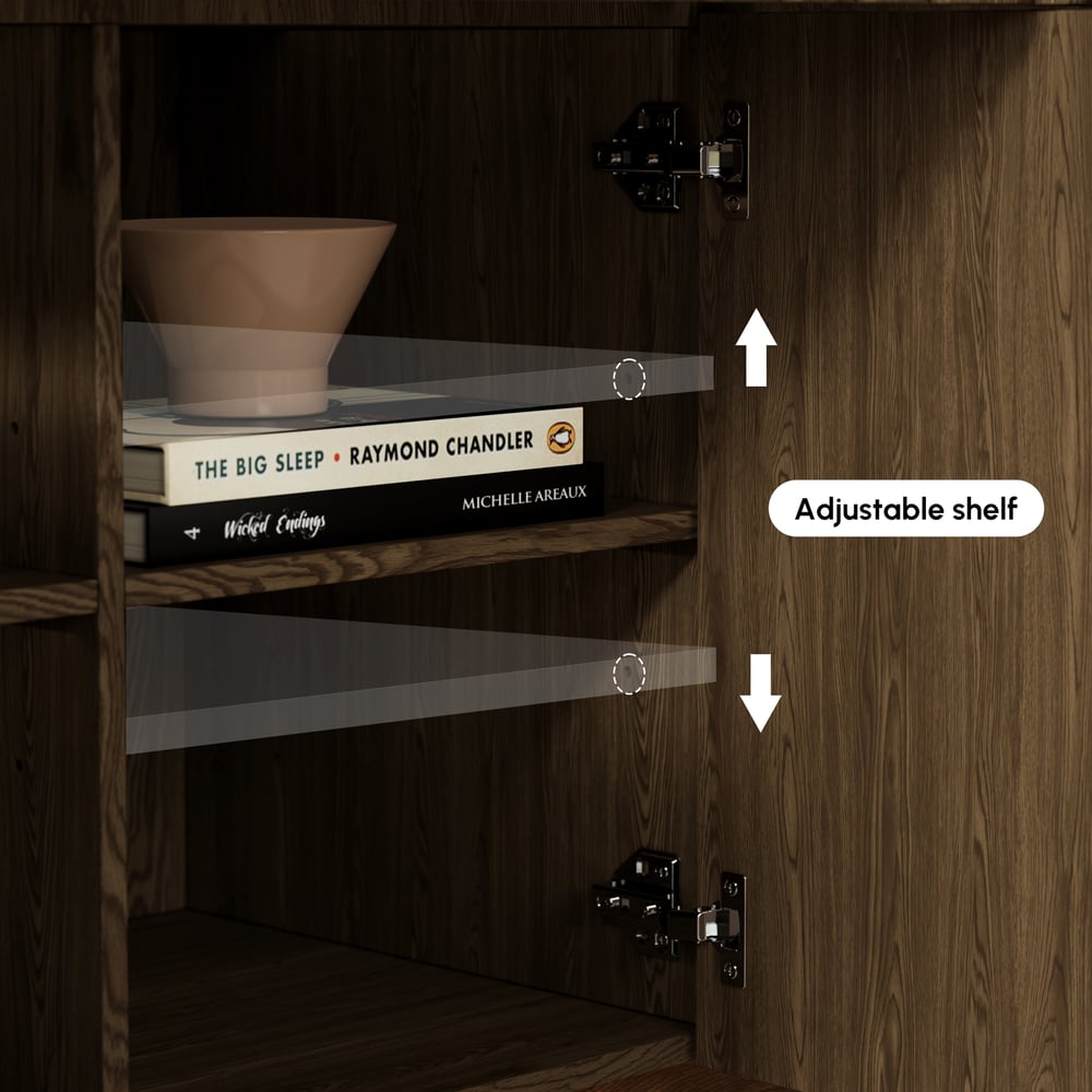Aura 65" Ash Wood Slatted TV Stand with Sintered Stone Top window image