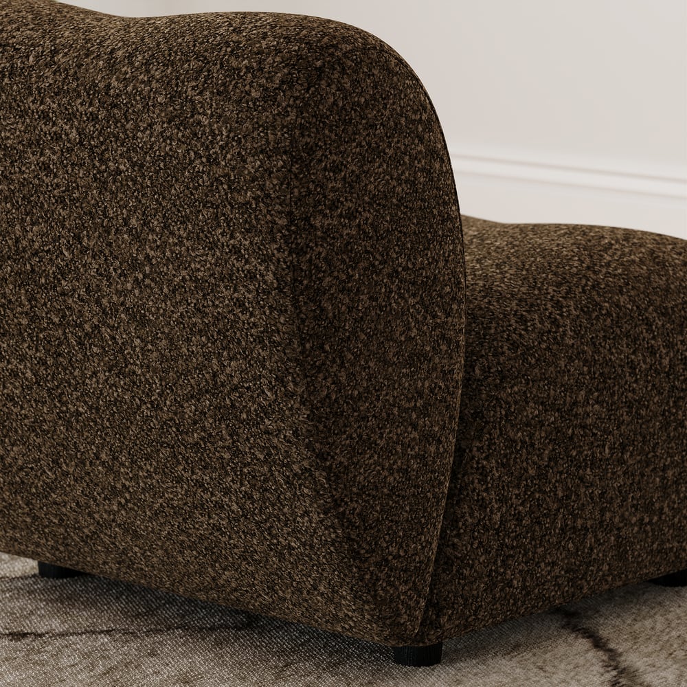 17" Performance Boucle Upholstered Curved Slipper Accent Chair window image