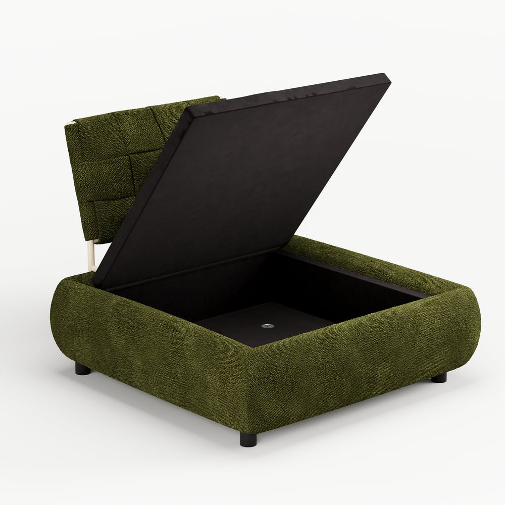 36" Chenille Slipper Accent Chair with Hidden Storage & Removable Backrest window image