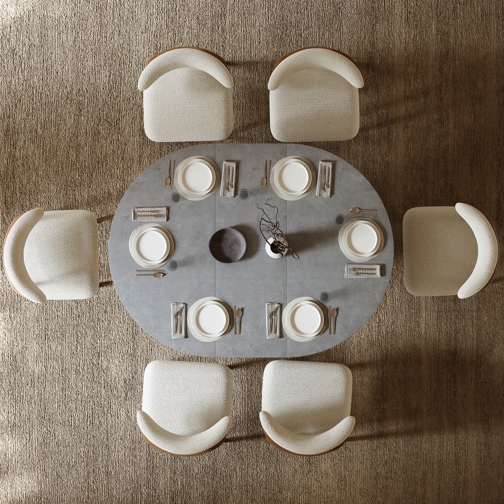 Juego de mesa de comedor extensible gris de 47 a 63 pulgadas con 6 sillas pesos dimensiones imagen