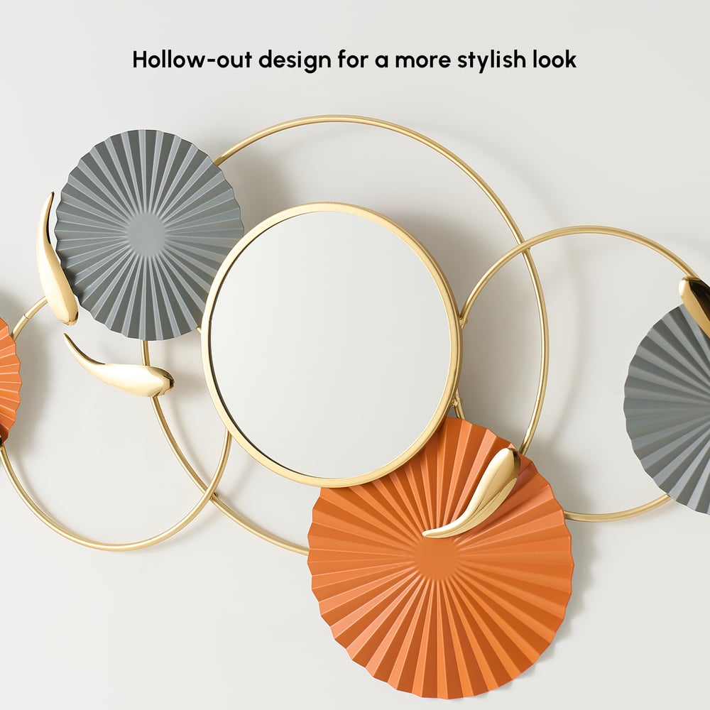 46" Modern Wall Mirror – Geometric Iron Art Decorative Mirror window image