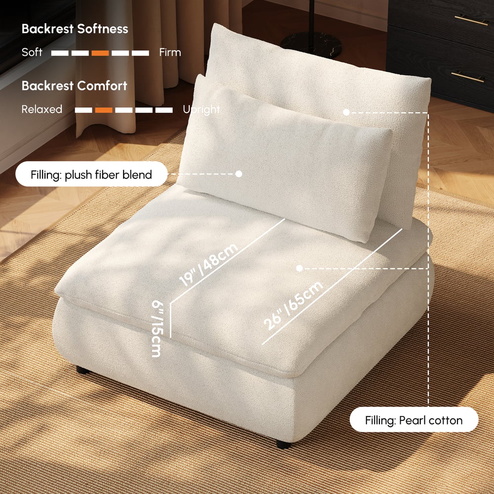 36" Chenille Slipper Accent Chair with Hidden Storage & Removable Backrest window image