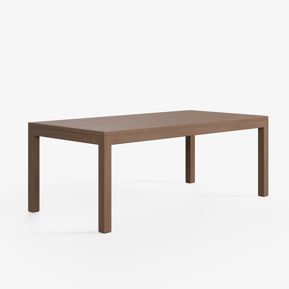 Wevara 78" Walnut-Finished Aluminum Slatted Outdoor Dining Table window image