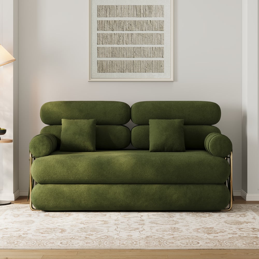 Canapé-lit convertible Humply 170 cm 2 places en velours chenille 4 en 1 image de fenêtre