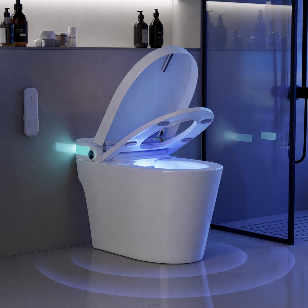 Glowin K1 Pro Smart Bidet Toilet with Built-in Tank, Foam Shield, CE window image