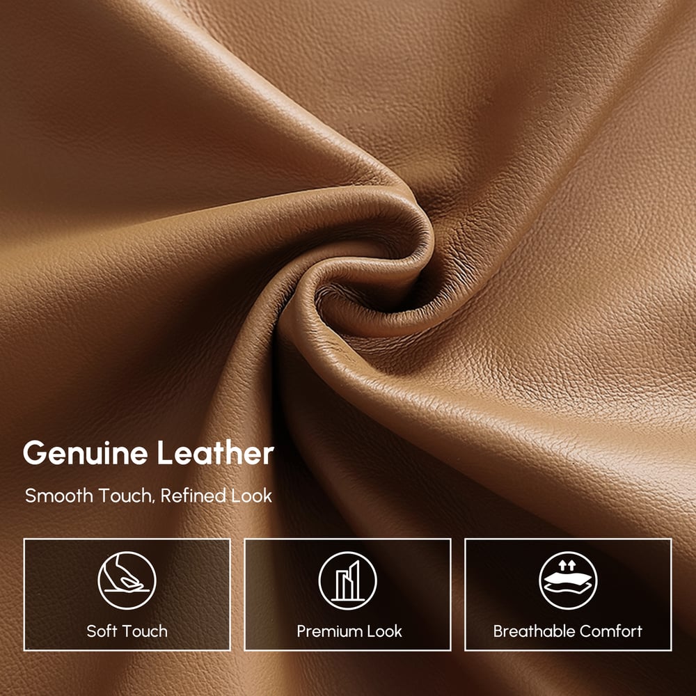 87" 2-Seater Genuine Leather Power Convertible Sleeper Sofa window image