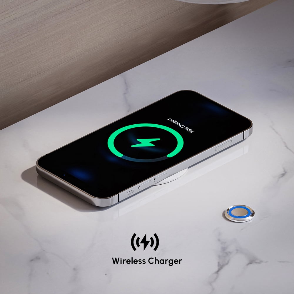 Humply Leather 3-Drawer Smart LED Nightstand window image