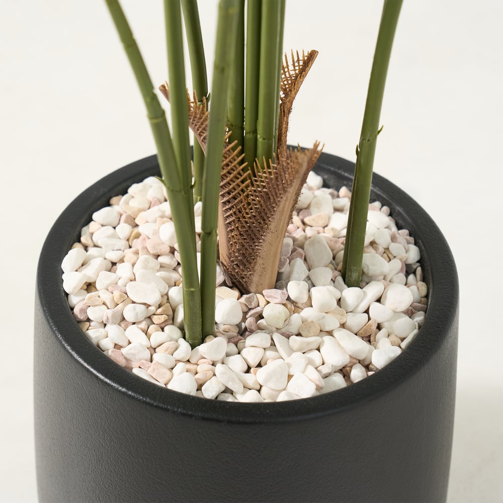 6 ft. Artificial Areca Palm Tree with Planter and Decorative Stones window image