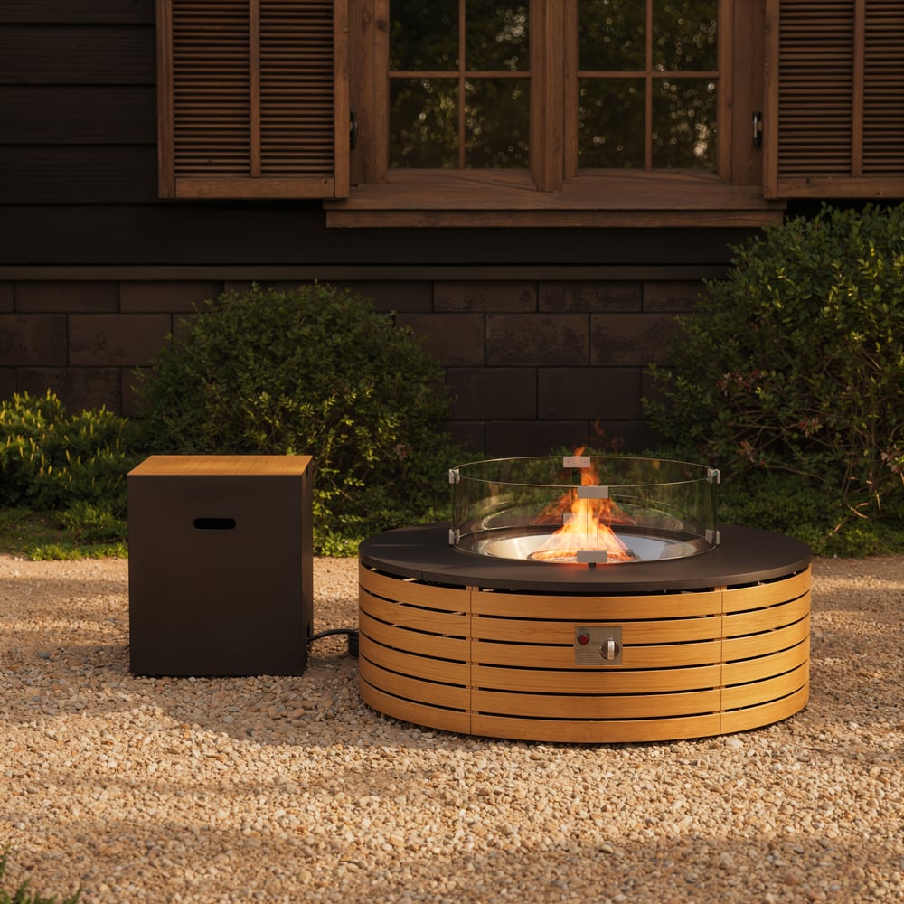 Axis 19.5" Round All-Weather Fire Pit Table window image