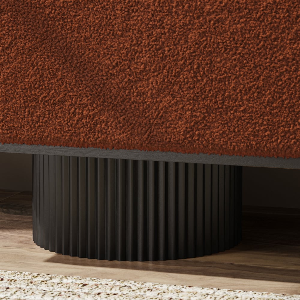 Teddy Fabric Fluffy Faux Fur Flip Top Wood Storage Entryway Bench window image