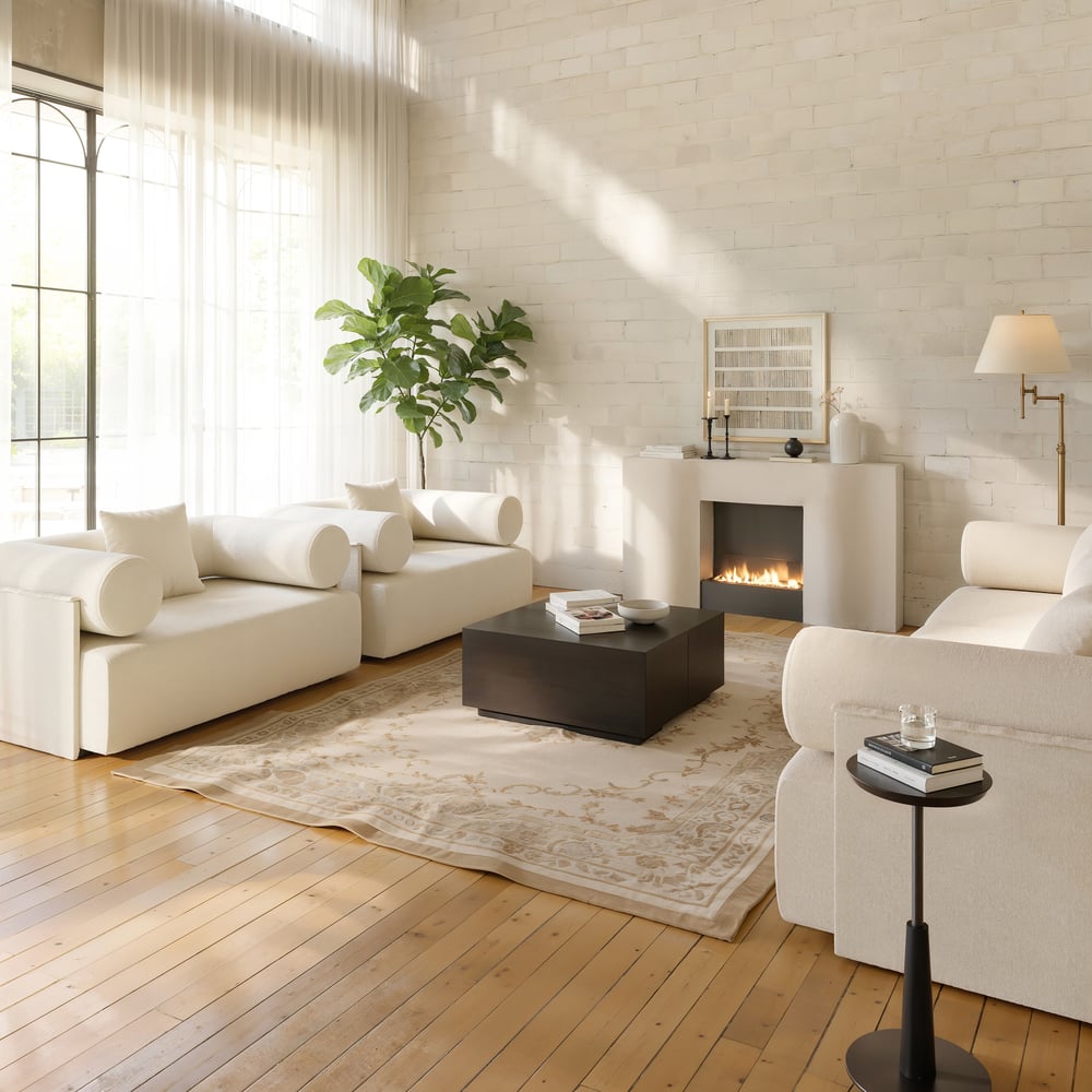 Serene Modern White Chenille Velvet Lounge Accent Chair window image