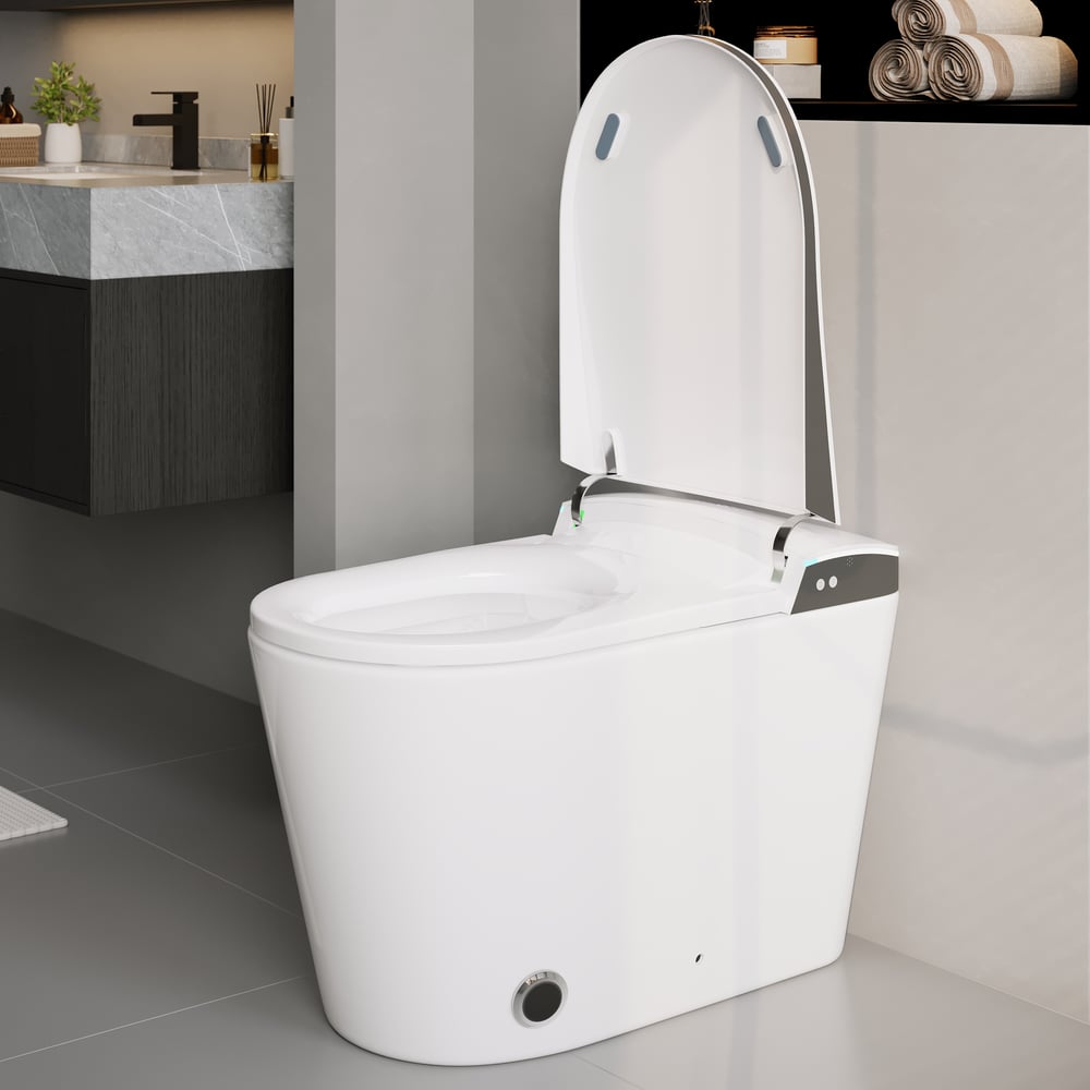 Nexin C4 Smart Bidet Toilet with Built-in Tank, Foam Shield & 2-User Memory, ADA Height window image