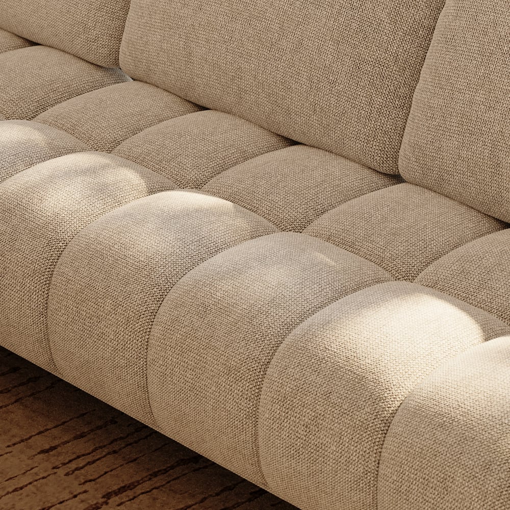 Chaise Chenille Adjustable Backrest Sectional Sofa window image
