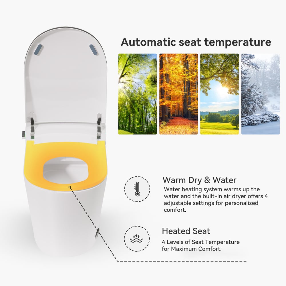 Nexin C4 Smart Bidet Toilet with Built-in Tank, Foam Shield & 2-User Memory, ADA Height window image