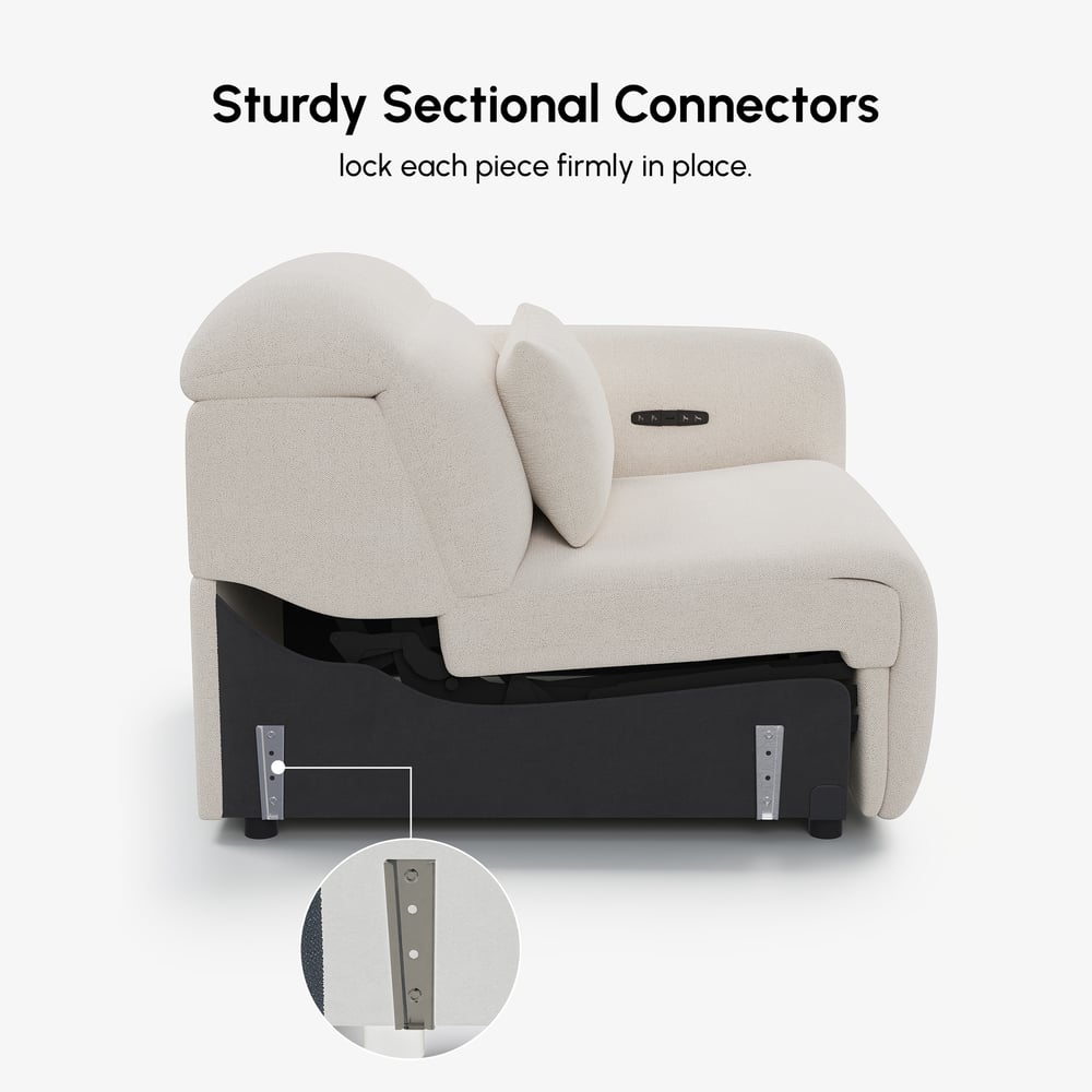 102" 2-Seater Chenille Dual-Motor Power Reclining Sofa with Multifunctional Center Console window image