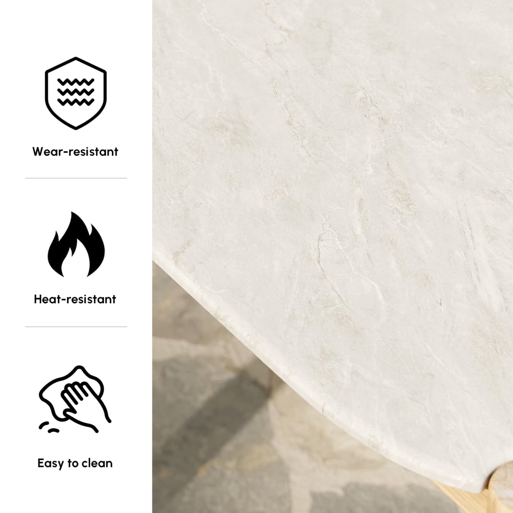 Boheva Outdoor Concrete & Teak Outdoor Dining Table window image