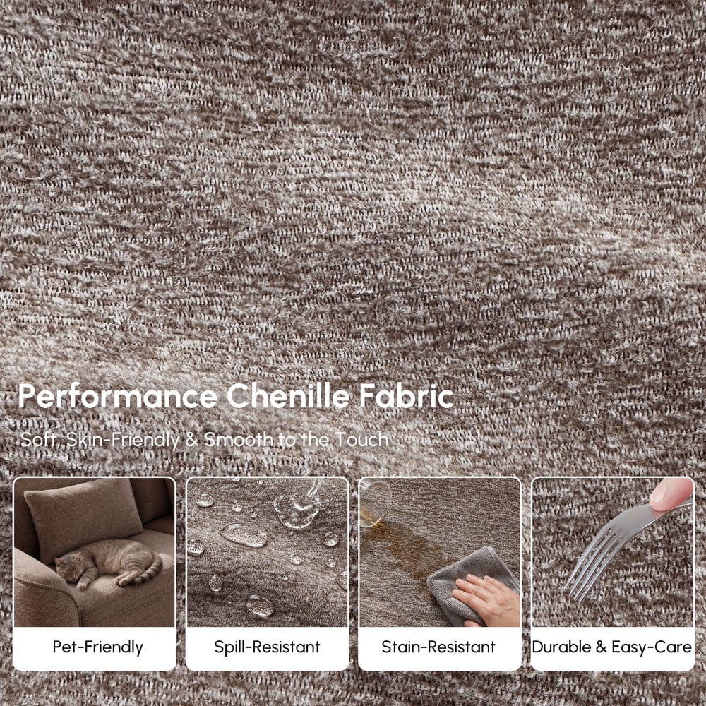 212cm 2-Seater Pet-Friendly Chenille Power Reclining Sofa with Adjustable Backrest window image