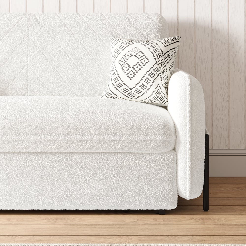 Sofá cama convertible de bouclé de 2 plazas 172 cm Imagen de ventana