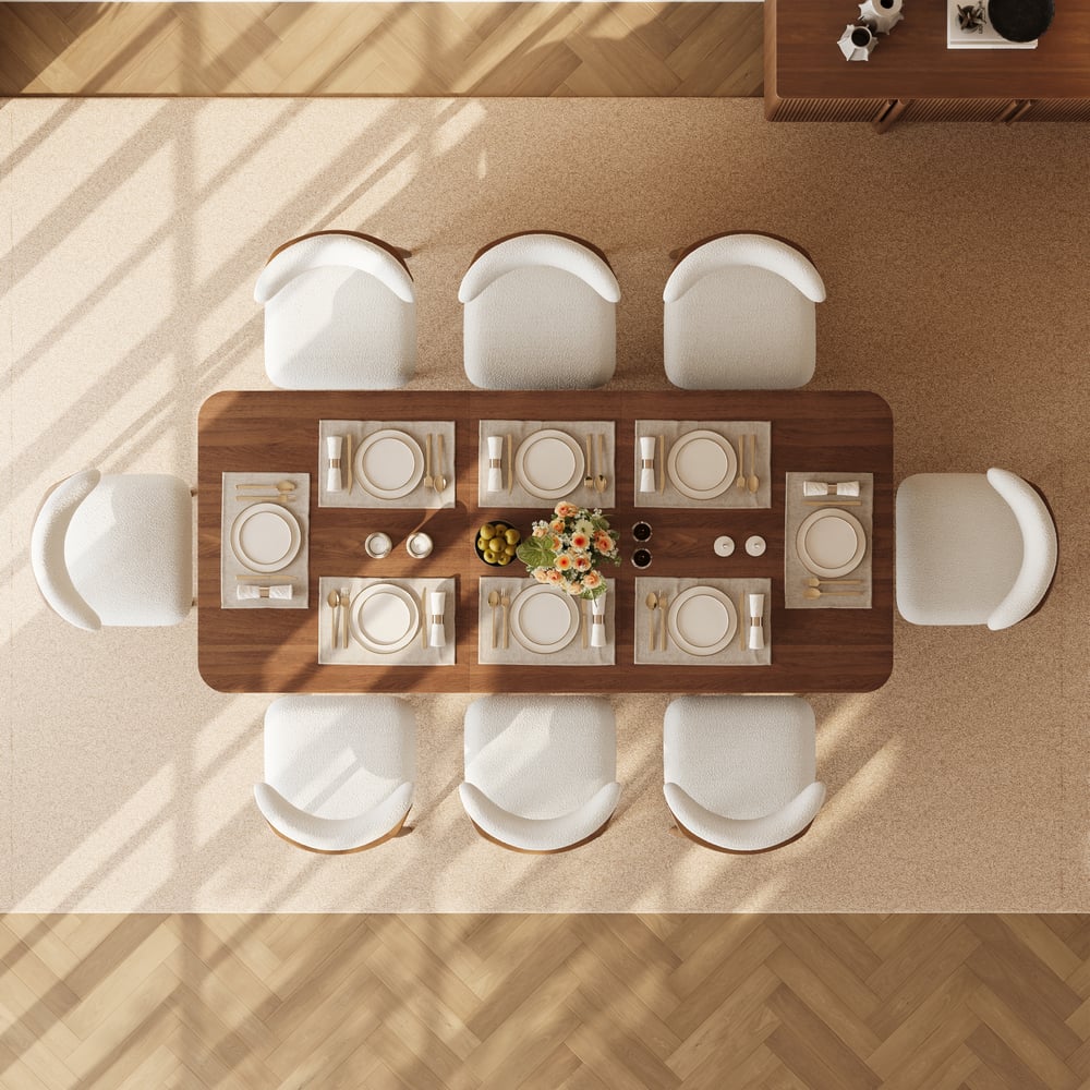 Lineva  71"–91" Extendable Wood 6–8 Seater Dining Table window image