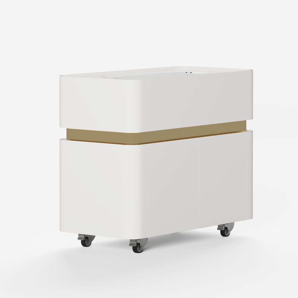 Narrow Smart LED Nightstand with  Sintered Stone Top window image