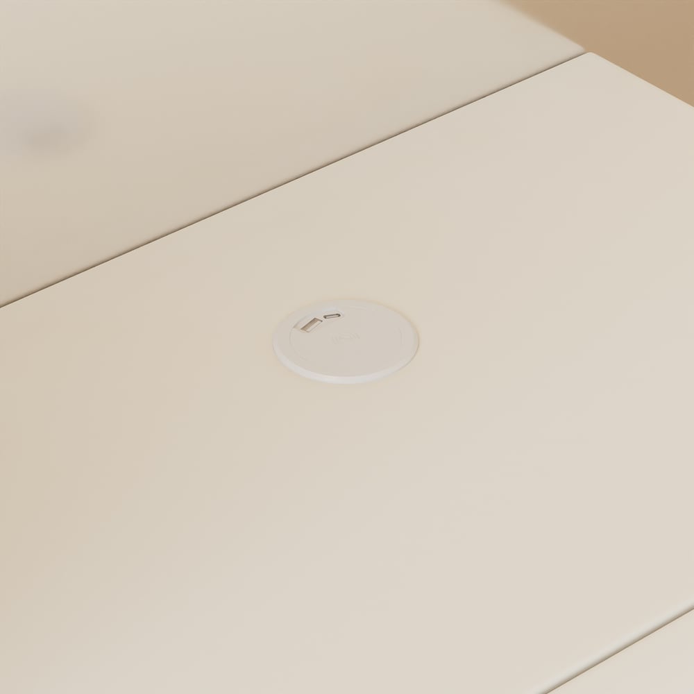 Comodino Smart Flottante in Pelle Humply con 2 Cassetti Immagine della finestra