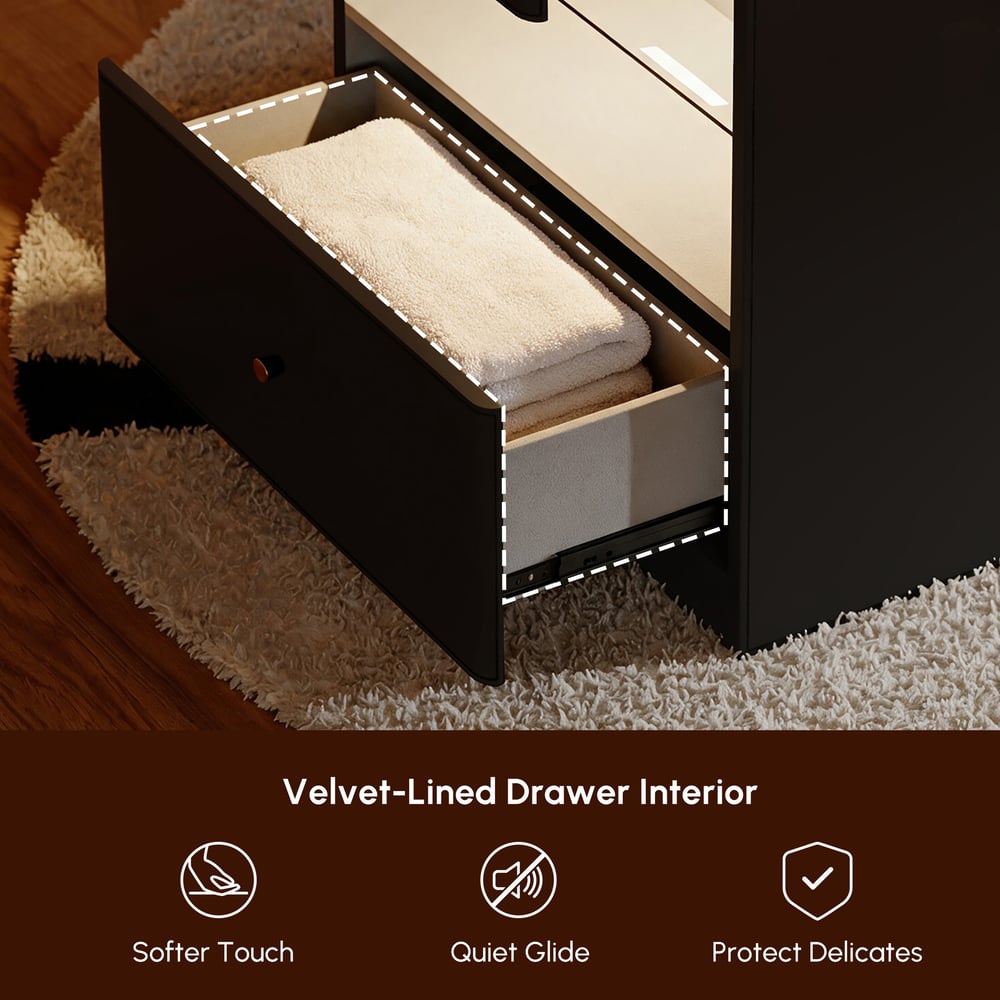 Selvo Saddle Leather Black Closet Island with Storage, Light and Jewelry Display window image