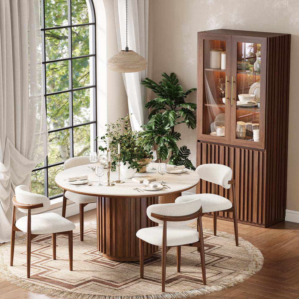 Aura Glass Tall Display Cabinet with LED Light window image