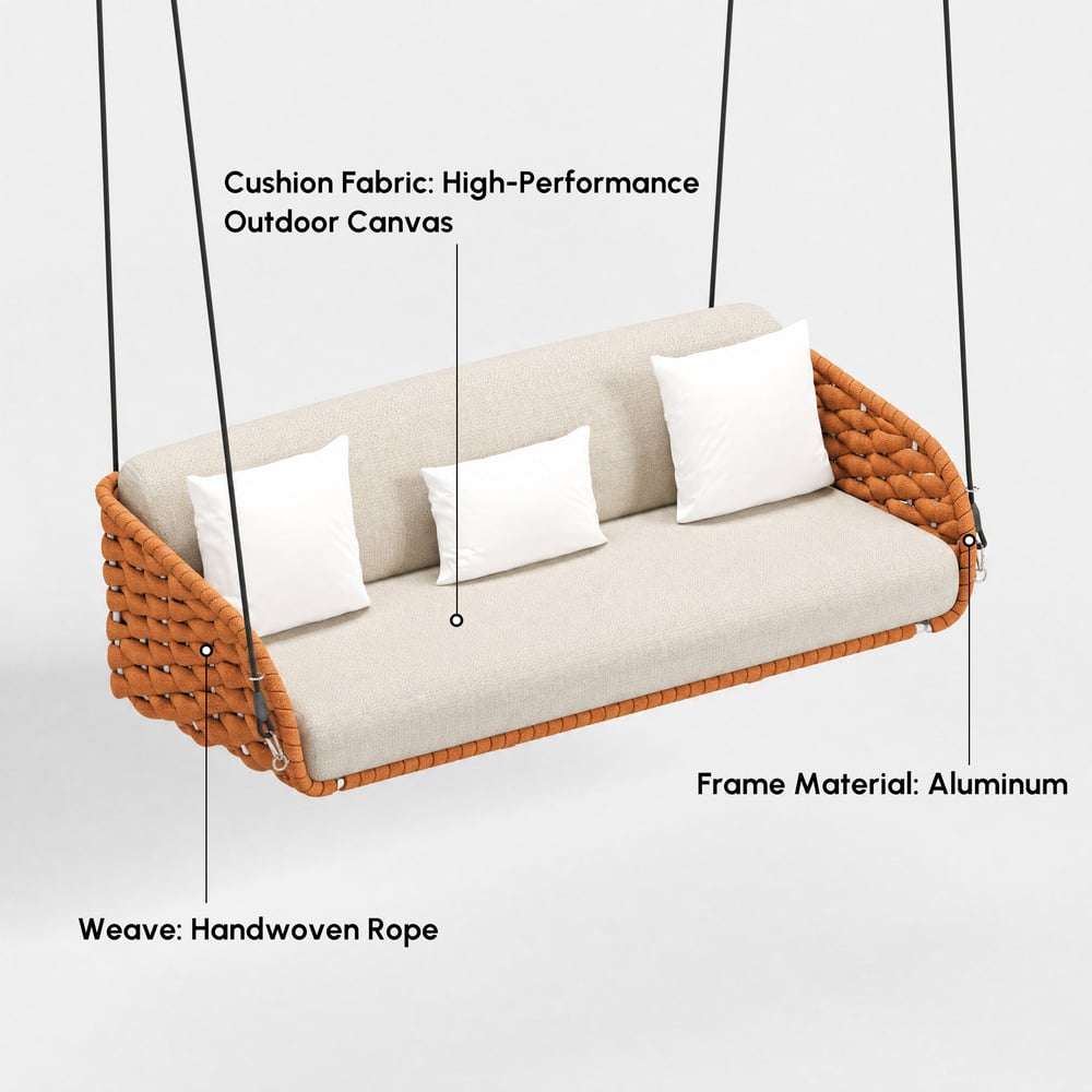 Cocaro 2-Seater Woven Performance Outdoor Swing with Plush Cushioning window image