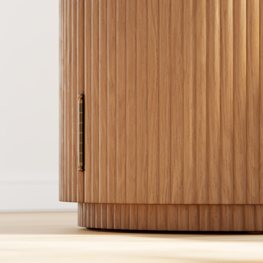 Round Fluted Side Table with Storage window image