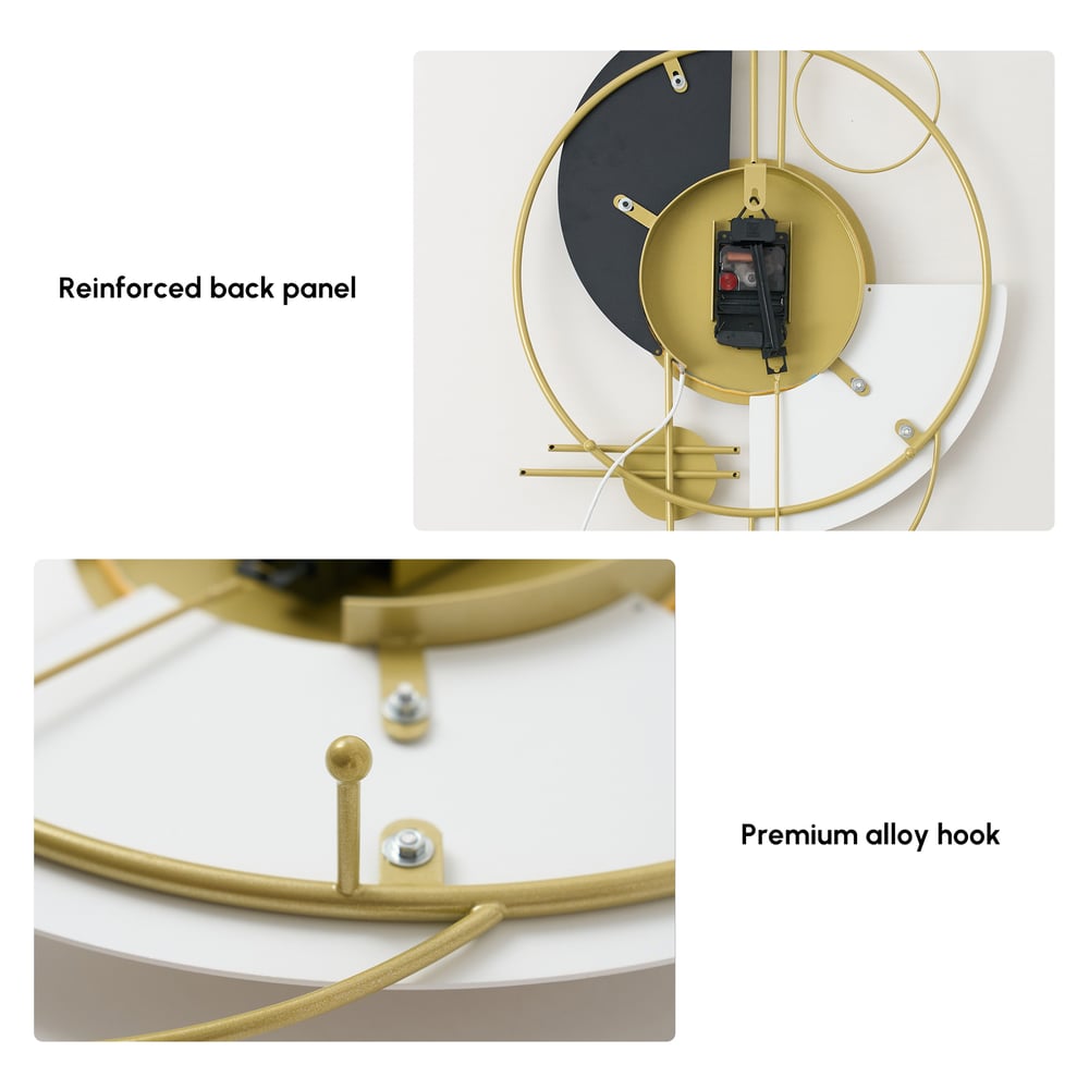77cm Modern Metal Wall Clock with Dimmable LED Light and Remote Control window image